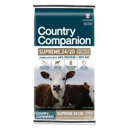 Country Companion 24/20 Supreme Calf Milk Replacer, CC014, 25 LB Bag