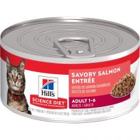 Hill's Science Diet Adult 1-6 Savory Salmon Entre Canned Cat Food, 4536, 5.5 OZ Can