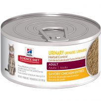 HILL'S SCIENCE DIET ADULT URINARY & HAIRBALL CONTROL SAVORY CHICKEN ENTRE CANNED CAT FOOD  5.5 OZ  2
