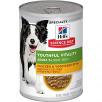 Hill's Science Diet Adult 7+ Youthful Vitality Chicken & Vegetables Stew Canned Dog Food, 10763, 12.5 OZ Can
