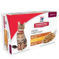 Hill's Science Diet Adult 1-6 Savory Entree Variety Pack Canned Cat Food,12-Pack, 603511, 5.5 OZ Can