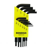 Bondhus Short Hex L-Wrenches, 10-Piece, 12238
