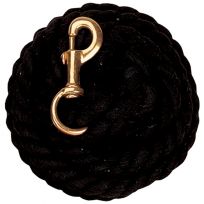 WEAVER EQUINE™ Cotton Lead Rope with Solid Brass #225 Snap, 35-1910-BK, Black, 5/8 IN x 10 FT