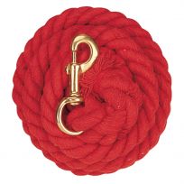 WEAVER EQUINE™ Cotton Lead Rope with Solid Brass #225 Snap, 35-1910-RD, Red, 5/8 IN x 10 FT