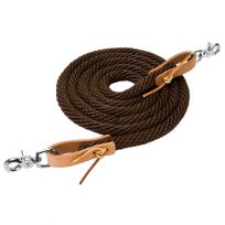 WEAVER EQUINE™ Poly Roper Reins, 35-2027-S9, Brown, 3/8 IN x 8 FT