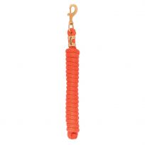 WEAVER EQUINE™ Poly Lead Rope with A Solid Brass #225 Snap, 35-2100-S45, Orange, 5/8 IN x 10 FT