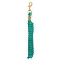 WEAVER EQUINE™ Poly Lead Rope with A Solid Brass #225 Snap, 35-2100-S46, Emerald Green, 5/8 IN x 10 FT