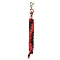 WEAVER EQUINE™ Poly Lead Rope with a Solid Brass #225 Snap, 35-2100-T4, Red / Black, 5/8 IN x 10 FT