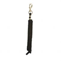 WEAVER EQUINE™ Mini/Pony Poly Lead Rope with Solid Brass 225 Snap, 35-2130-S1, Black, 1/2 IN x 7 FT