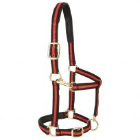 WEAVER EQUINE™ Padded Adjustable Chin and Throat Snap Halter, 35-7735-RD, Red, 1 IN