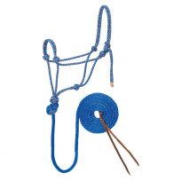 WEAVER EQUINE™ Diamond Braid Rope Halter and Lead, 35-7800-R14, Blue / Orange / Lime