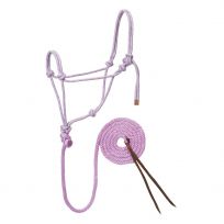 WEAVER EQUINE™ Diamond Braid Rope Halter and Lead, 35-7800-R17, Lavender / Mint / Gray