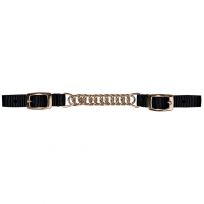 WEAVER EQUINE™ Nylon Curb Strap with  Flat Link Chain, 35-8040-BK, Black, Average