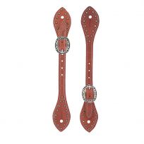 WEAVER EQUINE™ Mens Flared Buttered Harness Leather Spur Straps, 30-0301, Canyon Rose