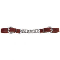 WEAVER EQUINE™ Latigo Leather Single Flat Link Chain Curb Strap, 30-1366, Burgundy, Average