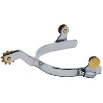 WEAVER EQUINE™ Men's Roping Spurs with Plain Band, Chrome, 25515-52-06