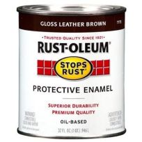 RUST-OLEUM Stops Rust Oil-Based Protective Enamel, 7775502, Gloss Leather Brown, 1 Quart
