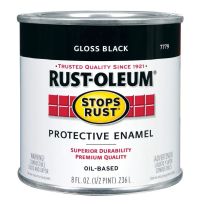 RUST-OLEUM Stops Rust Oil-Based Protective Enamel, 213659, Gloss Black, 1/2 Pint