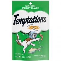Temptations™ Classic Crunchy and Soft Cat Treats Seafood Medley Flavor, 10162845, 3 OZ Bag