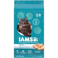 IAMS Adult Indoor Weight & Hairball Care Dry Cat Food with Chicken & Turkey, 10178618, 22 LB Bag