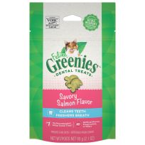 Greenies™ Adult Natural Dental Care Cat Treats, Savory Salmon Flavor, 10205305, 2.1 OZ Pouch