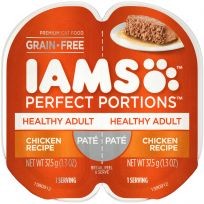 IAMS Healthy Adult Grain Free Wet Cat Food Paté Chicken Recipe, 10218568, 1.3 OZ Pouch