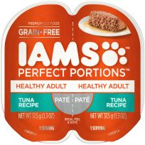 IAMS Healthy Adult Grain Free Wet Cat Food Paté Tuna Recipe, 10218572, 1.3 OZ Pouch