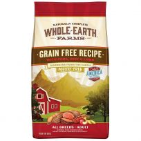 Whole Earth Farms Grain Free Recipe with Pork, Beef & Lamb, 8855231, 4 LB Bag