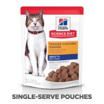 Hill's Science Diet Adult 7+ Cat Food, Tender Chicken Dinner, 604980, 2.8 OZ Bag