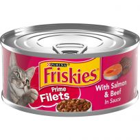 PURINA Friskies Prime Filets With Salmon & Beef In Sauce Cat Food, 5.5 OZ Can