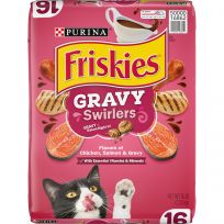 PURINA Friskies Gravy Swirlers Chicken, Salmon & Gravy  Cat Food, 16 LB Bag