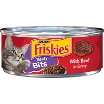 PURINA Friskies Meaty Bits With Beef In Gravy Cat Food, 5.5 OZ Can