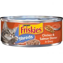 PURINA Friskies Shreds Chicken & Salmon Dinner In Gravy Cat Food, 5.5 OZ Can