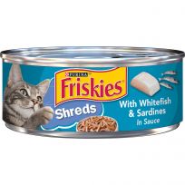 PURINA Friskies Shreds With Whitefish & Sardines In Sauce Cat Food, 5.5 OZ Can