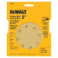 DEWALT 8 Hole 150 Grit H&l Ros, 5 IN, 5-Pack, DW4304