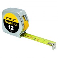 Stanley Heavy Duty Powerlock Tape Rule with Metal Case, 33-312, 12 FT