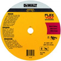 DEWALT FLEXVOLT Cutoff T1 Wheel, 9 IN x 5/64 IN x 7/8, DWAFV8918