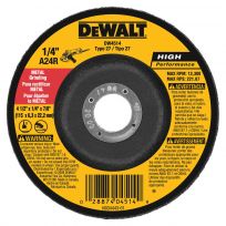 DEWALT High Performance Metal Grinding Wheel, 4-1/2 IN X 1/4 IN x 7/8 IN, DW4514