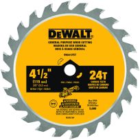 DEWALT 24T Carbide Teeth Saw Blade, 4-1/2 IN, DWA412TCT