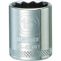 DEWALT 12-Point 3/8 IN Drive Socket, DWMT74520OSP, 15 mm
