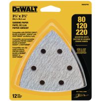 DEWALT Multi-Grade Pack Industrial Oscillating Sandpaper, 3.75 In  X 3.75 In, 12-Pack, DWASPTRI