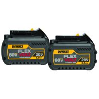 DEWALT FLEXVOLT Battery Pack 6.0 AH Dual Pack, 20V / 60V MAX, DCB606-2