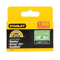 Stanley Light Duty Staples, 1/4 IN, 1, 000-Count, TRA204T