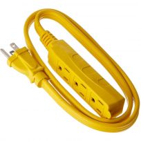 Woods 3-Outlet Extension Cord with Power Tap, 863, Yellow, 3 FT