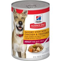 Hill's Science Diet Adult 1-6 Canned Dog Food, Savory Stew with Chicken & Vegetables, 1430, 12.8 OZ Can