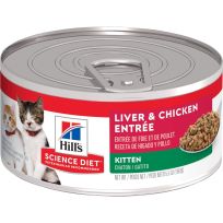Hill's Science Diet Kitten Canned Cat Food, Liver & Chicken Entree, 6600, 5.5 OZ Can