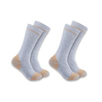 Carhartt Midweight Cotton Blend Steel Toe Boot Sock, 2-Pack, SB5552M, Grey, Large
