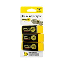 Wrap-It Storage Quick-Strap Cord Wraps, Hook and Loop Strap, 12 IN, 3-Pack, 103-BS-12YE