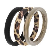Groove Life Leopard Stackable, Black / Gold / Leopard, R9-126-06, Ring Size 6