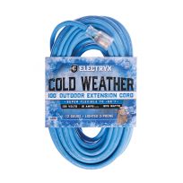 ELECTRYX™ Cold Weather Outdoor Extension Cord, EL-10012BLU, Blue, 100 FT